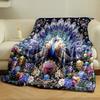 Intricate Peacock and Floral Art print blanket soft and cozy perfect for the living room bed sofa or a nap,gift