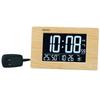 Clock C3MONO DL219B, Radio-Controlled Table/Wall Clock, Light Brown Wood Grain, Digital LED Clock, 120 X 195 X 24mm