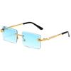 New Snake Shaped Frameless Square Sunglasses Metal Cut Edge Sunglasses Personalized Outdoor Ultraviolet-proof Glasses
