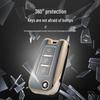TPU чехол для ключа с золотистой окантовкой для Dongfeng Venucia D60/T70/M50V - Мягкая резина, 3-кнопочная защита для мужчин и женщин