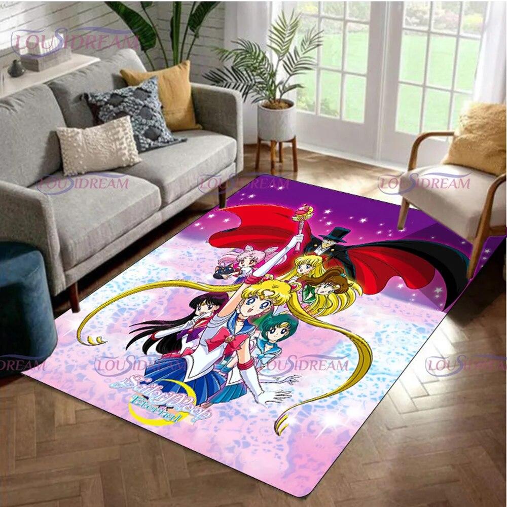 3D милые красочные коврики и ковры S-Sailor-M-Moon для гостиной, спальни, входа, большой площади, мягкий ковер, декоративный коврик