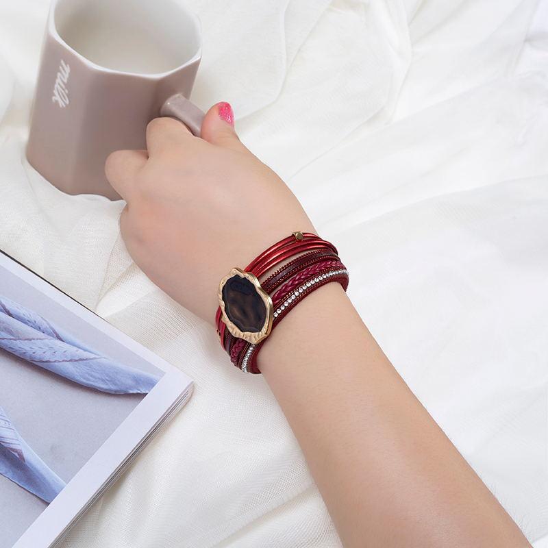 Handmade Leather Bracelet for Women Boho Jewelry Accessories