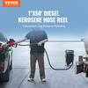 VEVOR Fuel Hose Reel, 25.4 mm x 15.24 m, Extra Long Retractable Diesel Hose Reel, Heavy-Duty Carbon Steel Construction with Automatic Fuel Nozzle