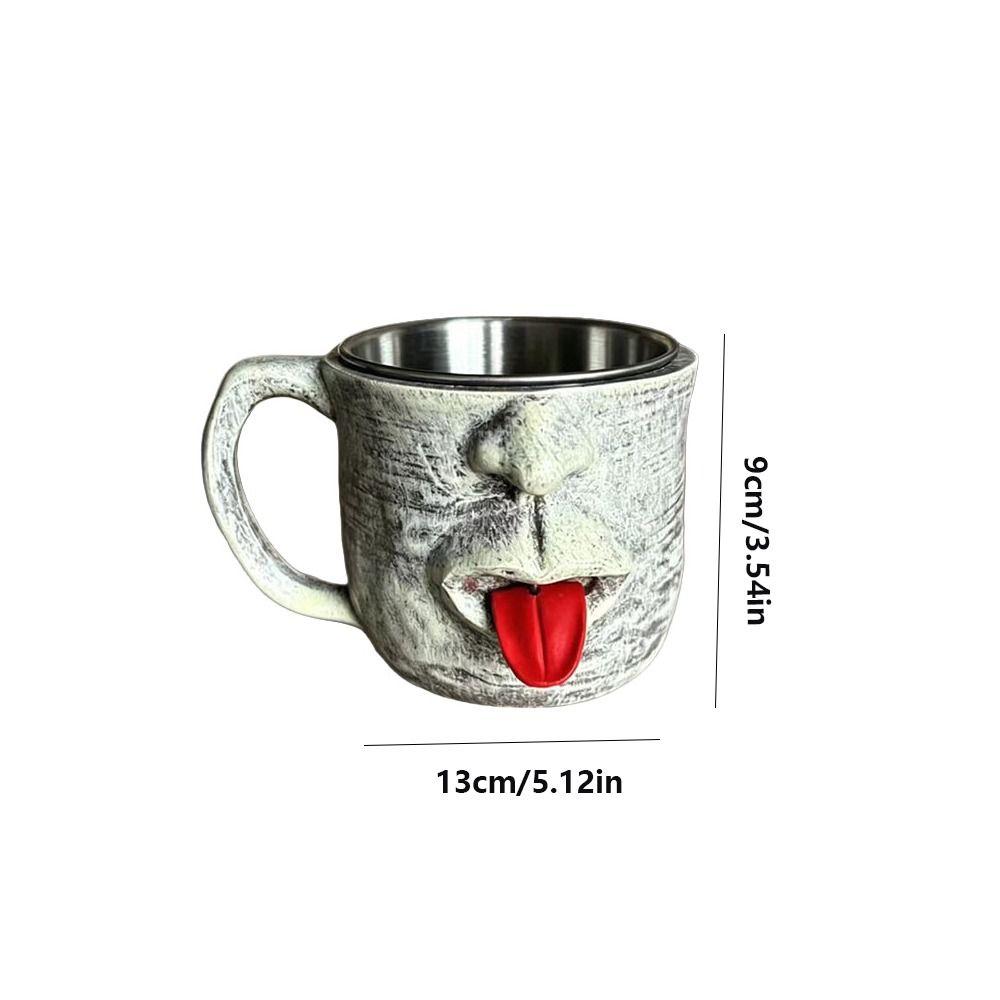 Anti Scalding Teasing Facial Mug Resin Shaking Tongue Coffee Cup Hot Cold Beverage Cup Drinkware