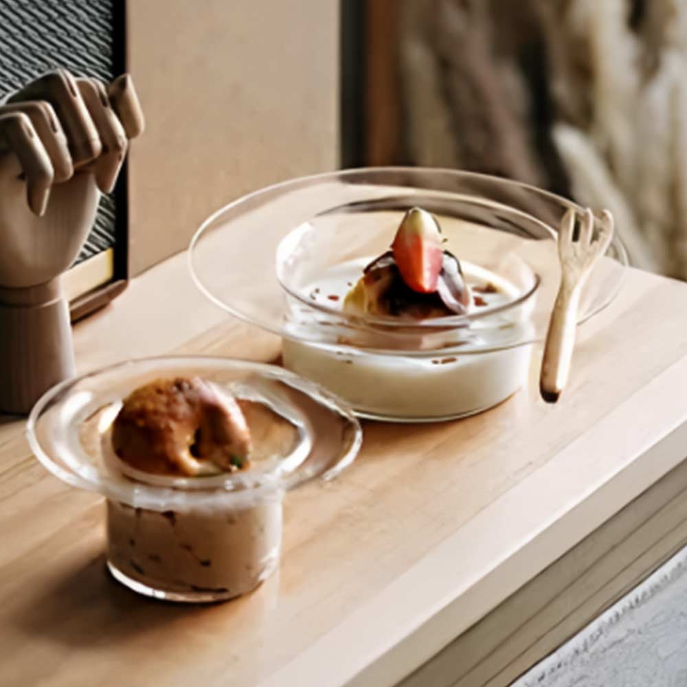 Decorative Yogurt Bowl Transparent Fruit Salad Plate Home Decoration Juice Cup  Dessert