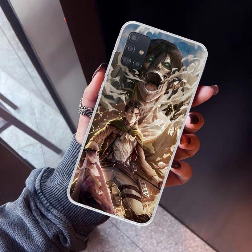 A-Attack on T-Titan Levi Phone Case For Samsung Galaxy A12 A52S A42 A32 A22 A51 A50 Note 20 Ultra 10 S10 Plus A71 A70 A31 A30 A1