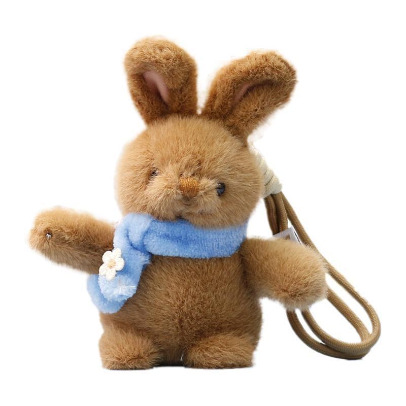Scarf Plush Rabbit Doll Keychain Toy Animal Pendant Backpack Gift Decoration