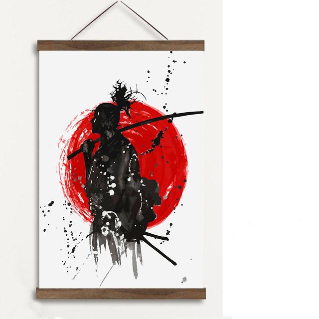 Япония Самурай Аниме Плакат Абстрактное Настенное Искусство Бусидо Холст Картина Японские Воины Портретная Картина Печать Домашний Настенный Декор Без Рамки