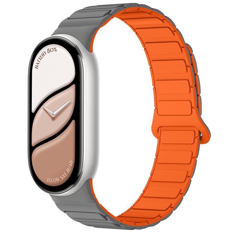 НОВЫЙ Магнитный спортивный ремешок для Xiaomi Watch 10/9/8 Двухцветный силиконовый ремешок для Miband 10 NFC Сменный браслет для смарт-часов