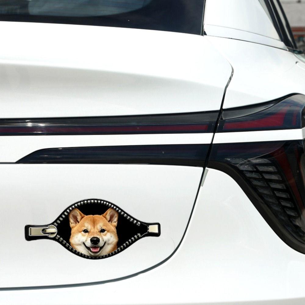 Waterproof Dog Car Decal Zipper Design Pet Car Decoration Sticker Dog Car Sticker  Scratch Covering