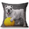 Cute Pug Pet Dog Pattern Car Decorative Throw Pillow Case German Hound Print Cotton Linen Sofa Chair Cushion Cover Cojines