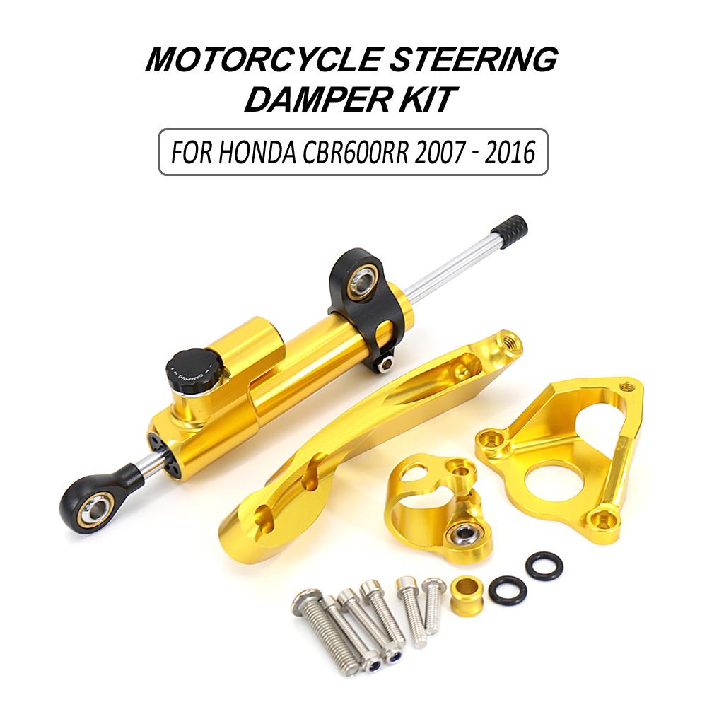 Для Honda CBR600RR CBR 600 RR 600RR 2007-2016 Алюминиевый CNC Кронштейн крепления демпфера стабилизатора руля для мотоциклов Комплект крепежа