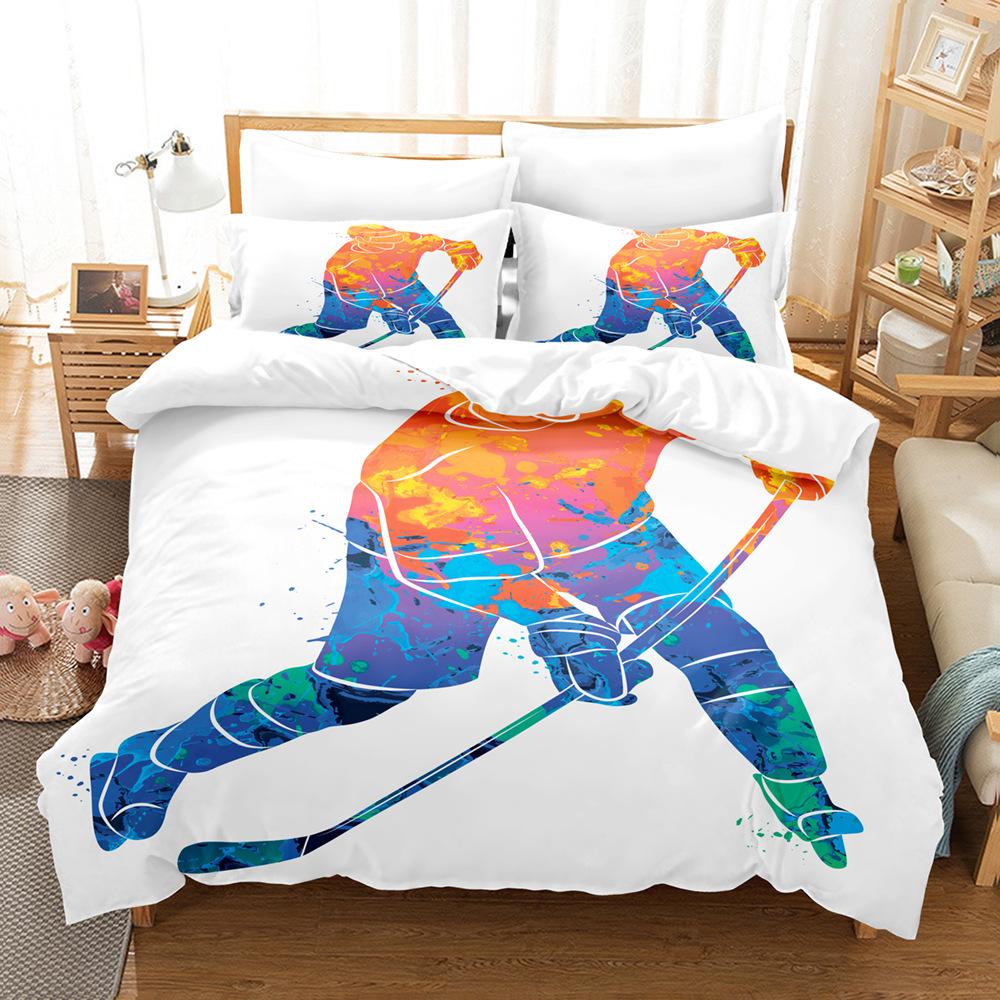 Colorful Skiing Sport 3D Print Bedding Set Cozy Duvet Cover King Queen Twin Single Size Birthday Gift Boy Kid Bedroom Decoration
