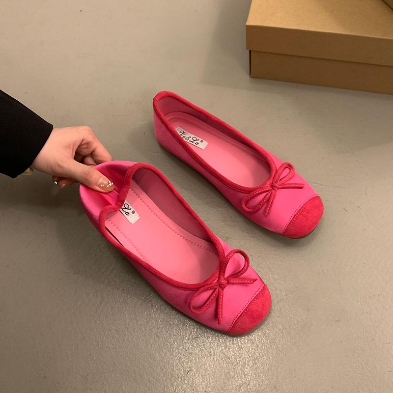 Весенние женские туфли Мэри Джейн с бабочкой и бантом, модные туфли без застежек на каблуке, вечерние, свадебные, выпускные, женские туфли конфетного цвета