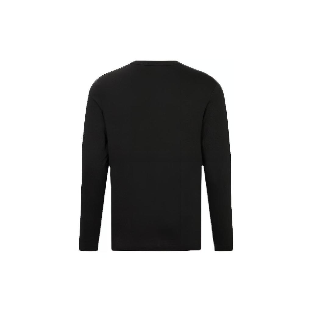 Calvin Klein Хлопковая футболка с длинным рукавом и логотипом, мужские топы, черные J319613-BEH