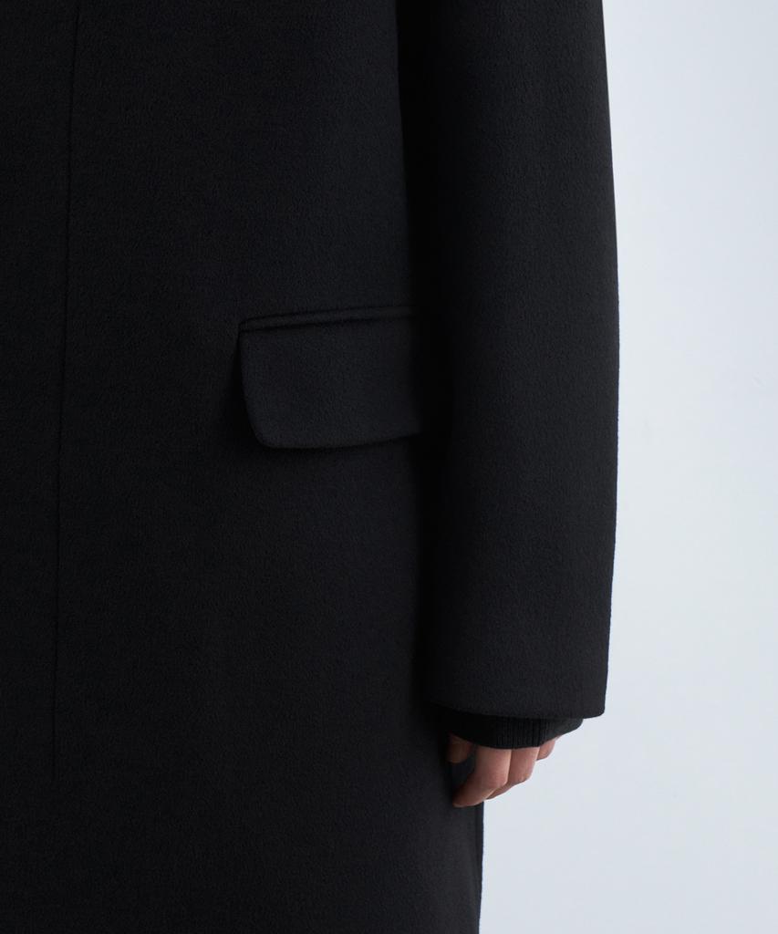 Musinsa Standard Cashmere Blend Over-Shoulder Balmacaan Coat [Black]