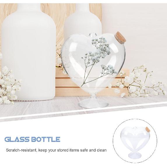 Zerodeko Бутылочка желаний В форме сердца Банки для подарков Бутылочка для благословений Любовь Стеклянные банки Флаконы Банка с песком в форме сердца Бутылки для воды Стеклянная бутылка в форме сердца