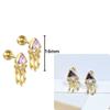 Женские Серьги-кольца из серебра 925 пробы с фиолетовым цирконом и подвеской из фиолетового кристалла Модные Свадебные Украшения