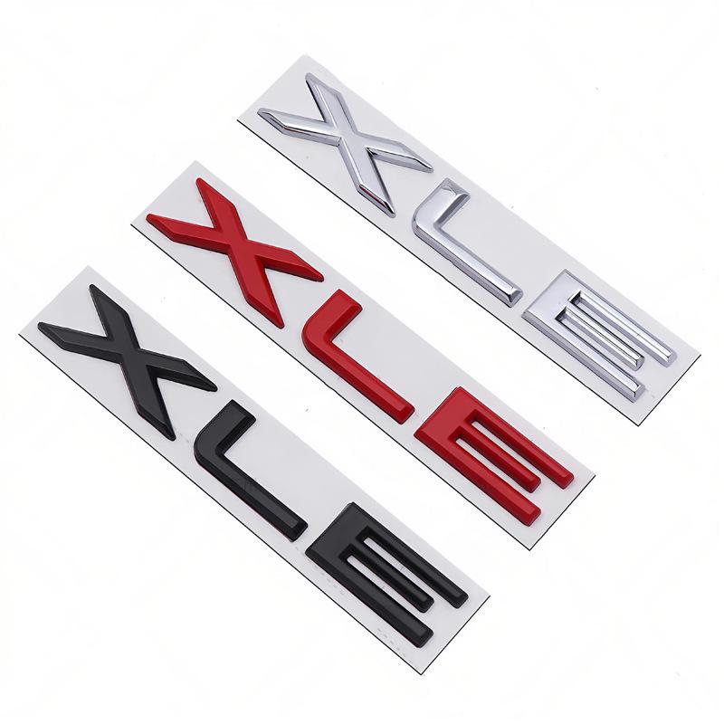 Split XLE car stickers compatible with Toyota Avalon, Reina, and Camry's modified metal rear badges.