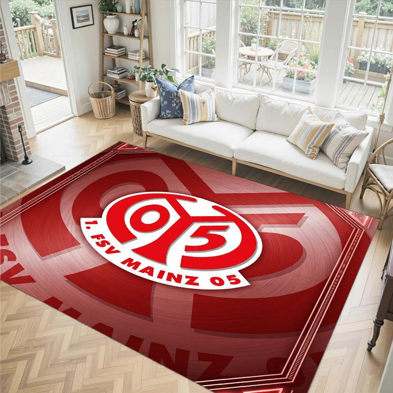 Mainz FC Design Crystal Velvet Carpet Cozy Non?Slip Printed Rug For Bedroom Living Room Entrance