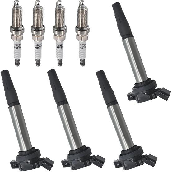 Iridium Spark Plug Ignition Coil Pack UF596 Set of 4pcs Compatible with 2009 2010 2011 Toyota Corolla S Matrix Prius 2012 2013 2014 CT200h IM XD