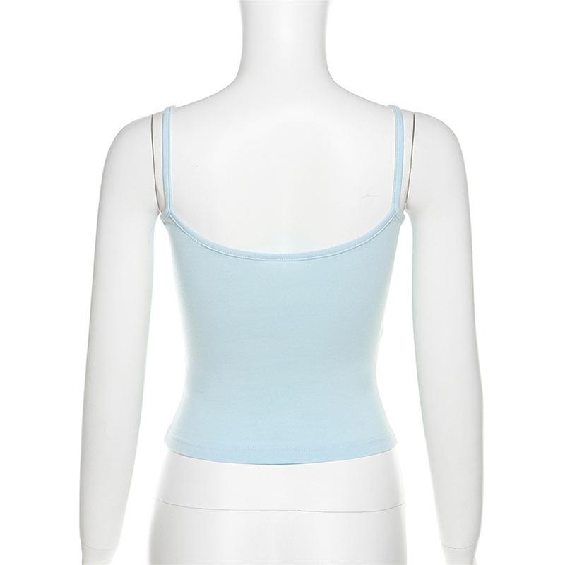 Новинка лета, укороченный топ Sweet and Hot для девочек, женский внутренний жилет, тонкий короткий детский синий топ