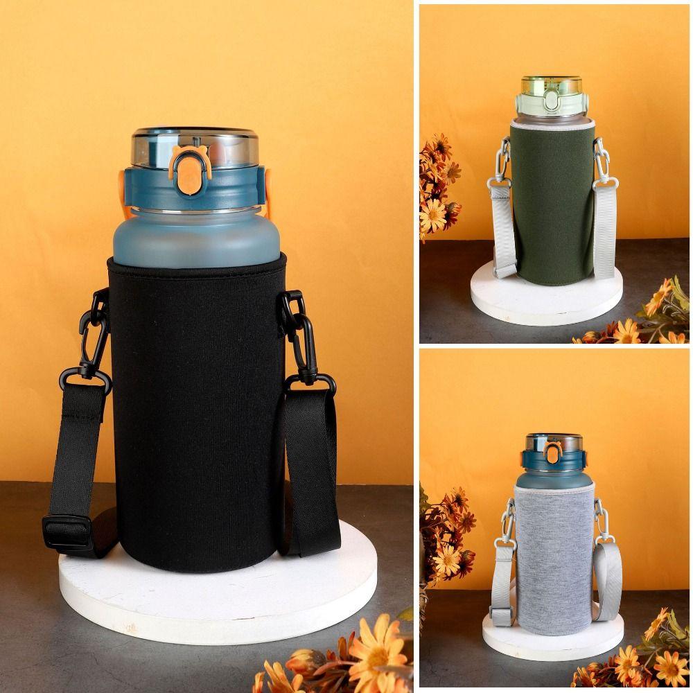 Universal Neoprene Water Pouch Holder Shoulder Strap Water Bottle Cover Bag Pouch With Strap Black Bottle Carrier Insulat Bag