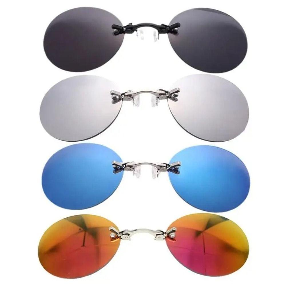 Lightweight Photochromic Nose Sunglasses UV400 Clip On Design Frameless Eyeglasses Anti-Reflective Clip On Sunglasses Men Women