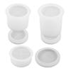 Silicone Organizers Mold Storage Cup Makeup Brush Storage Jar Mold Resin Jar Mold with Lid Jar Epoxy Casting Mold