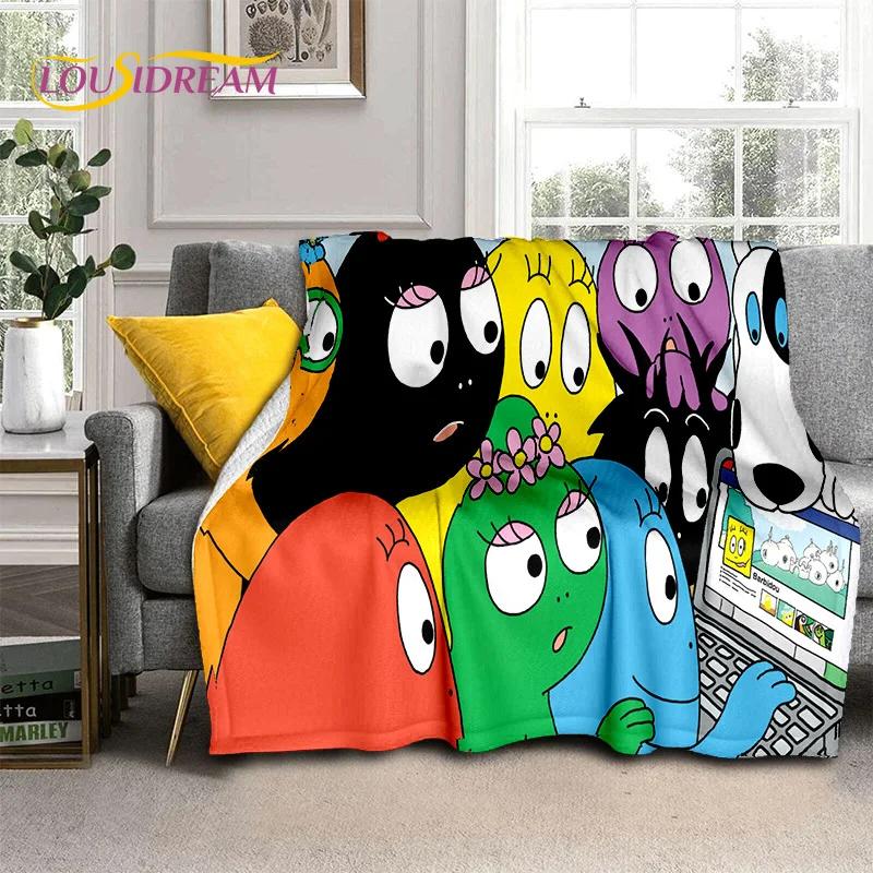 3D Cartoon Les Barbapapa Family Soft Blankets,Keep Warm Throw Blanket Comfortable Blanket for Picnic Beds Sofa Home Bedroom Kids