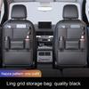 Leather Car Seat Back Organizer Storage Pouch with Tissue Box Holder Multi-Functional Hanging Bag for Auto Interior Accessories