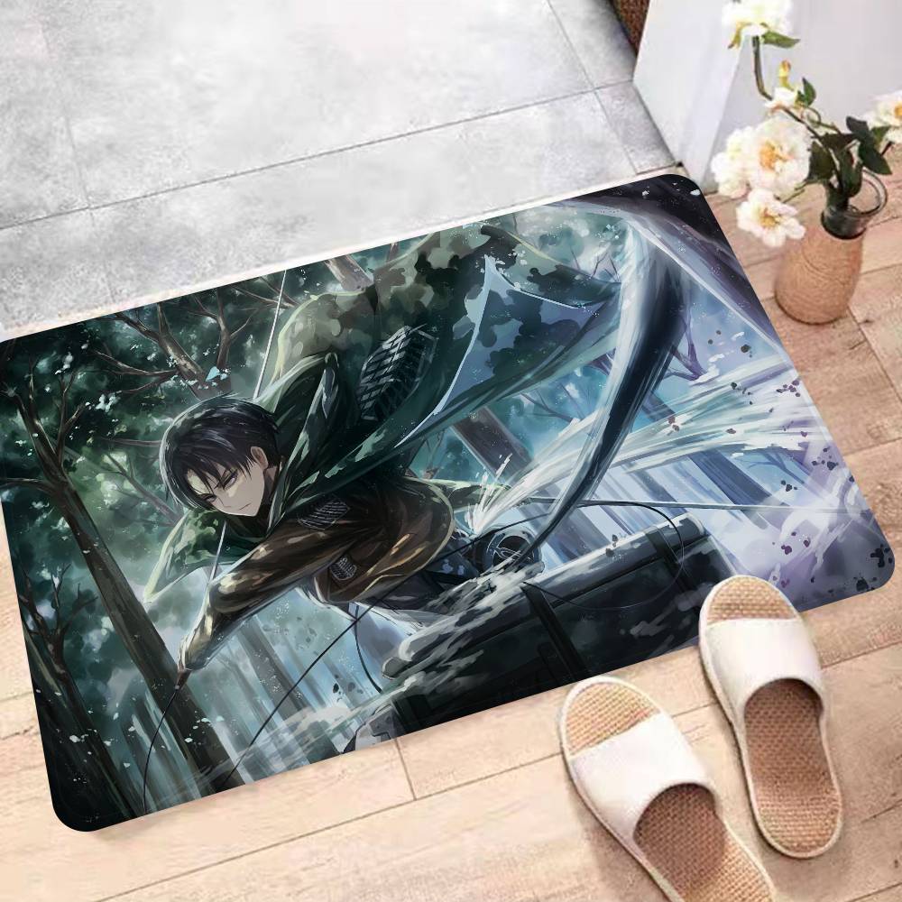 Мультяшный коврик для входной двери Атака Титанов, моющийся, нескользящий, коврик для зоны дивана и кресел в гостиной, кухонный приветственный коврик