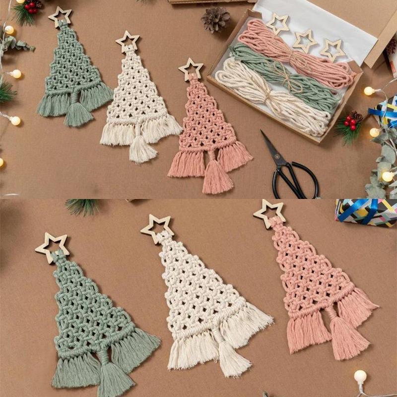 Сделай сам рождественская елка тканый материал упаковка ручной работы хлопковая веревка для семьи и друзей
