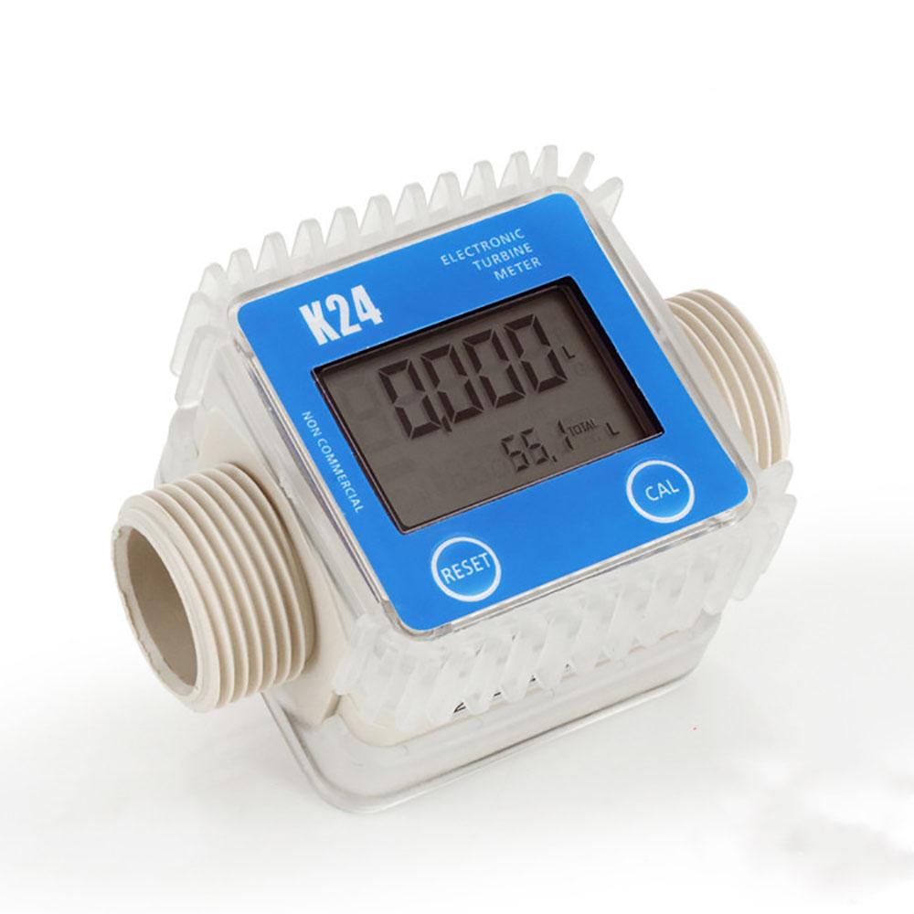 K24 Digital Diesel Oil Fuel Meter Gauge Turbine Meter Chemicals Water Sea Liquid turbo LCD Flow Meter Measuring Tool