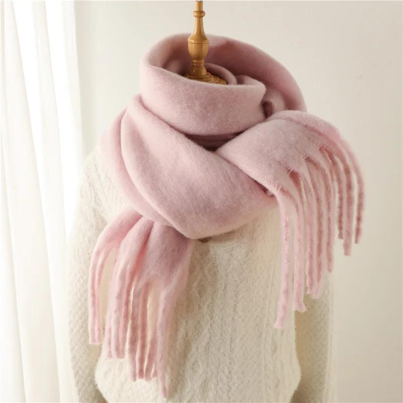 Thick Blanket Wrap with Long Fringe for Him Her Couple-style Scarves 2025 Women Luxury Winter Cashmere Scarves