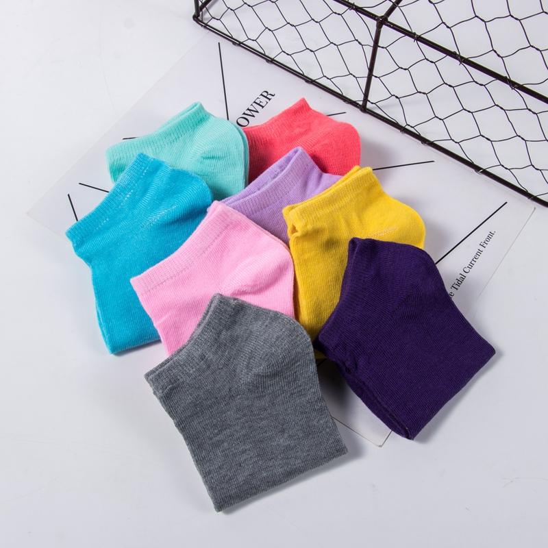 10 Pairs Comfortable Candy Color Cotton Sock Slippers Short Socks Fashion Low Cut Breathable Socks