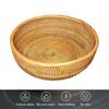 Корзина для хранения из ротанга, круглая сервировочная корзина, органайзер для гостиной, ручная работа, фруктовая чаша