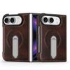 For Magsafe For iPhone Duo Case Luxury Matte Leather Magnetic Rotating Ring Holder Shockproof Protection Back Cover Accessories