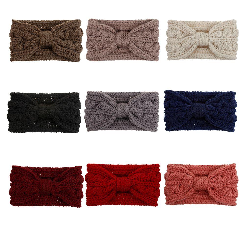 Wool Knitted Ear Warmer Hairband Headwear Women's Headband Cross Knot Hairband Head Wrap