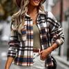 Женская модная клетчатая свободная повседневная осенняя и зимняя куртка с длинными рукавами