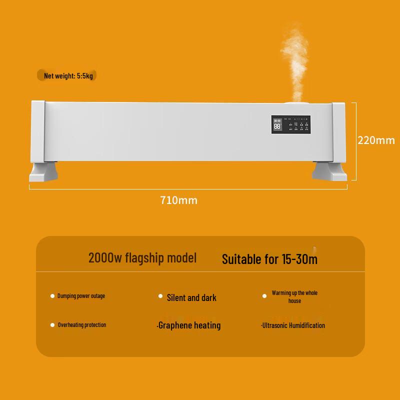 Электрический конвекторный обогреватель Womu для плинтусного монтажа