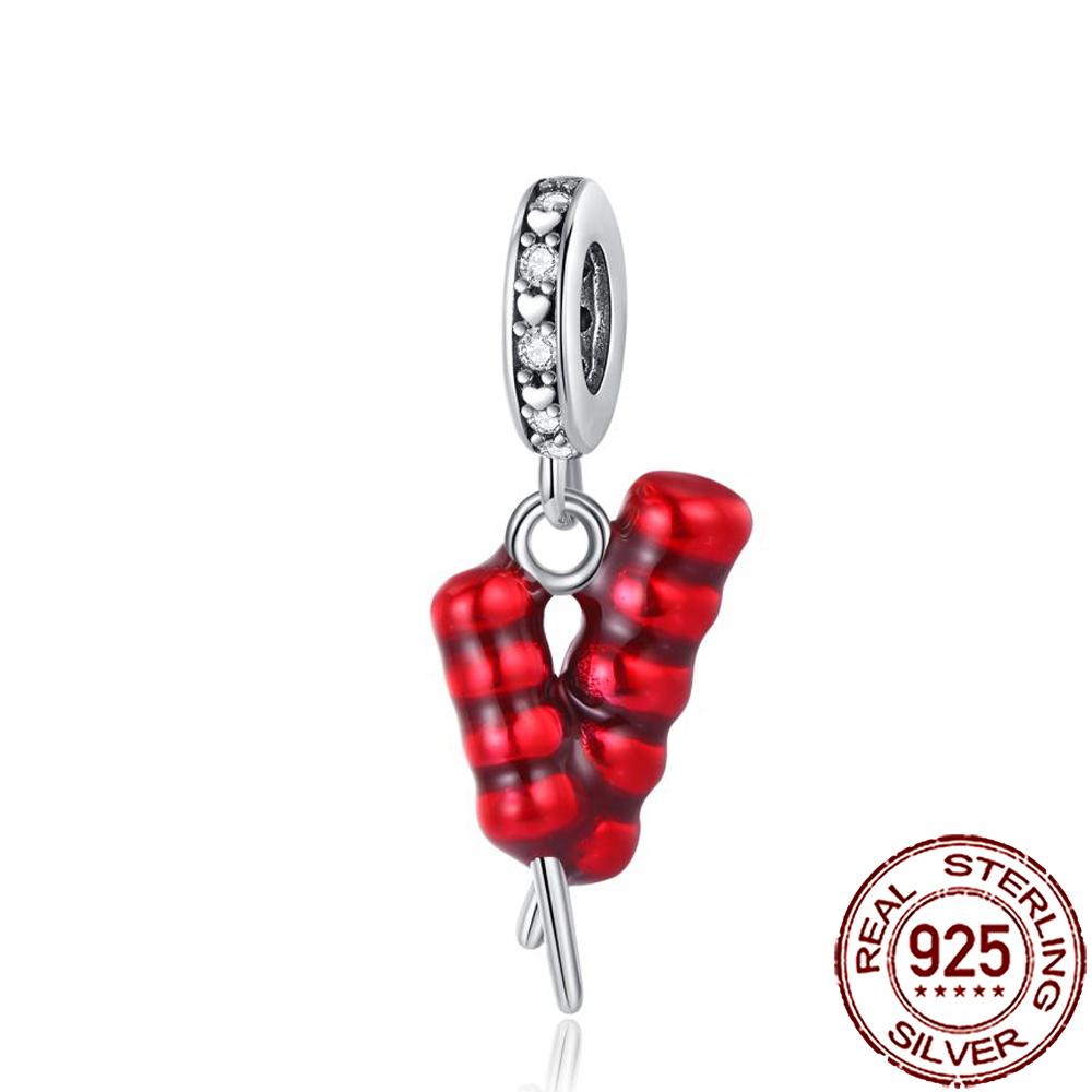 New Charms 925 Silver Fruit Food Goblet Hamburger Coffee Cup Beads Fit Bracelet Necklace DIY Jewelry