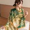 Весенне-летний тонкий атласный длинный платок в китайском стиле в стиле ретро Цинмин Шанхэ Ту Лицзин Элегантный женский солнцезащитный декоративный шелковый шарф
