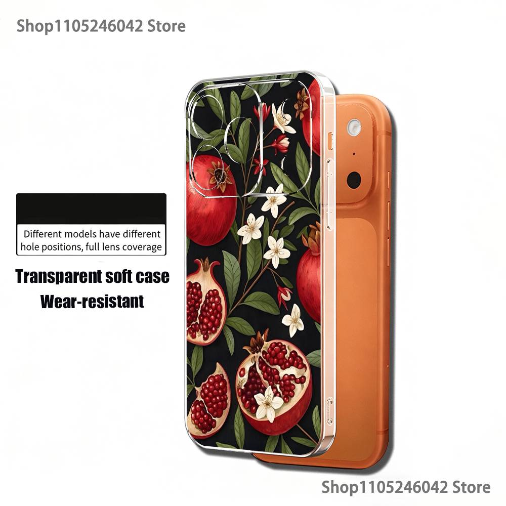 Милый чехол для телефона с гранатом и транспортом Для iPhone 17,16,15,14,13,12,11,Pro,XS,Max,XR,Plus,E,SE4,Mini Ударопрочный мягкий чехол