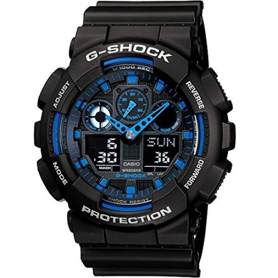 Police Civil 20 ATM Water Resistant Plastic Strap Watch for Men Officer, Self-Defense Forces, Servant, G-SHOCK Big-Case Digital-Analog (GA-100-1A2