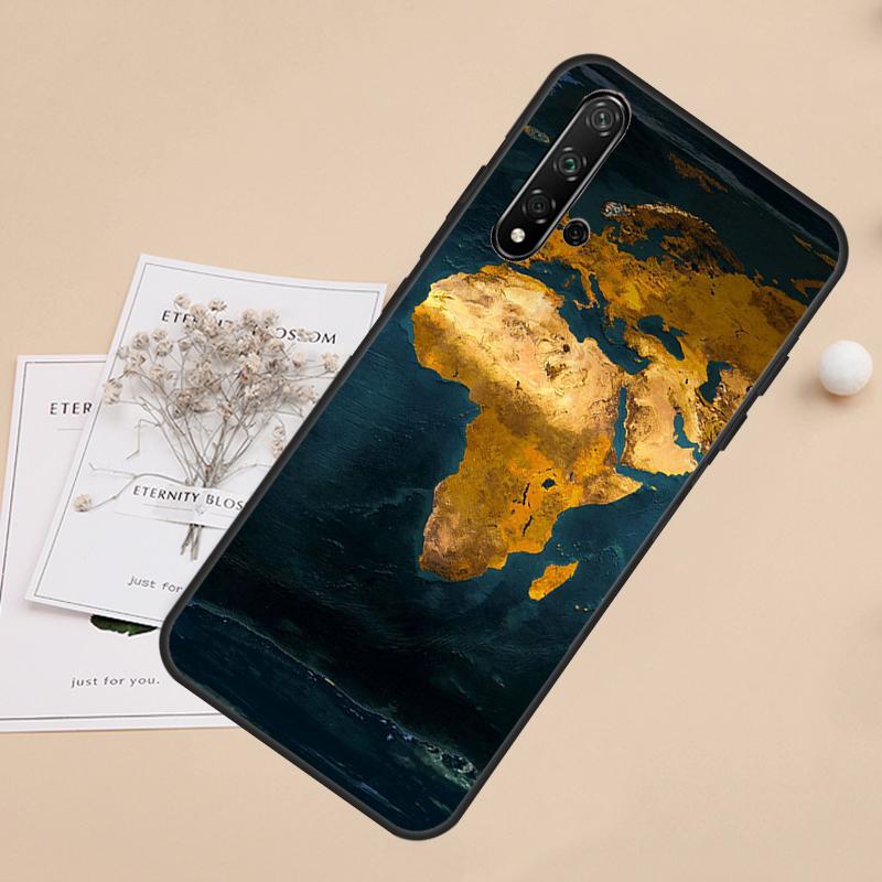 Карта Африки для чехла Huawei Nova 8i 7i 11i 12i 12s 9 10 SE Y60 Y61 Y70 Y72 Y73 Y90 Y91 P20 P40 P30 Lite