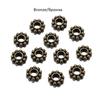 100Pcs/Lot Antique Gold Color Bronze Tone Daisy Flower Metal Spacer Beads Wheel  for Jewelry Making Needlework Accessories