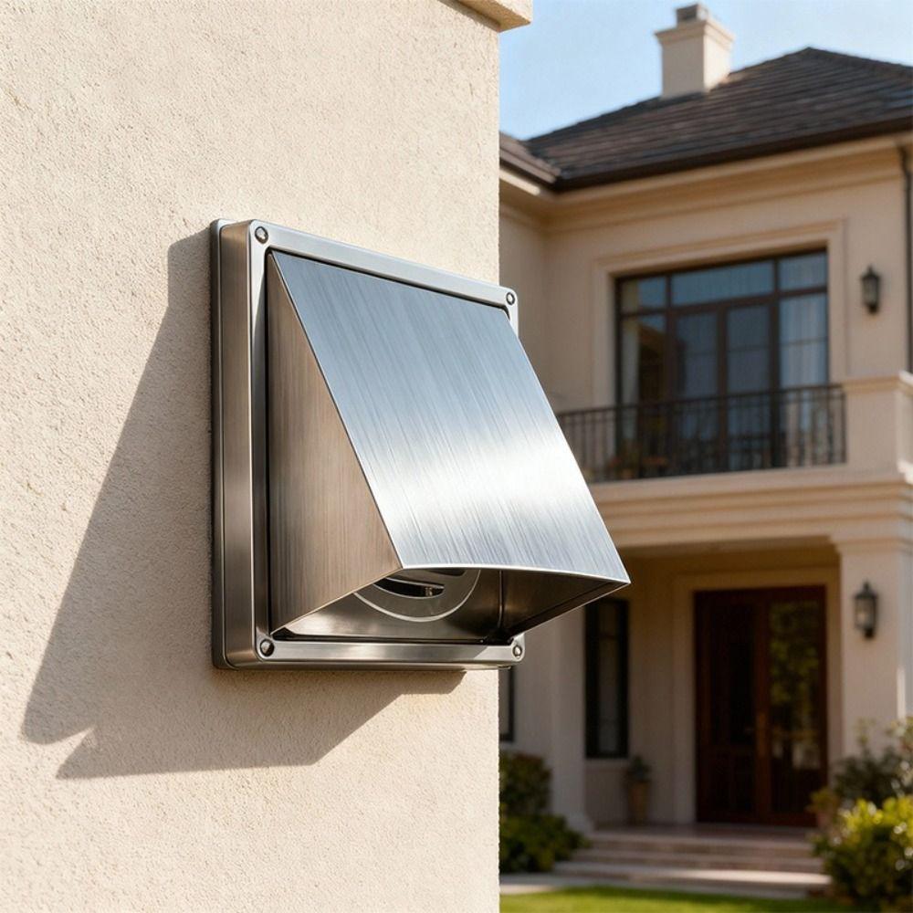 Stainless Steel Wall Exhaust Cover Waterproof Air Vent Outlet Exhaust Grille Exterior Wall