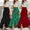 Women Ruffles Hem Mermaid Skirt Maxi Saia Elastic High Waist Asymmetrical Party Elegant Casual Long Skirt