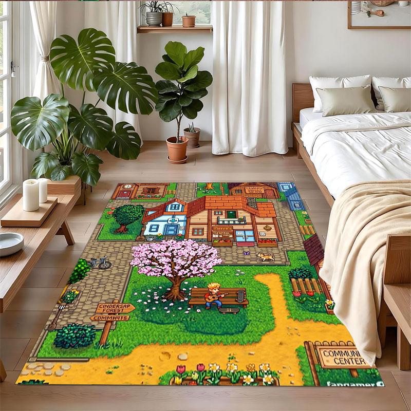 Crystal Velvet Rug Soft Non Slip Indoor Floor Mat Home DecorStardew Valley